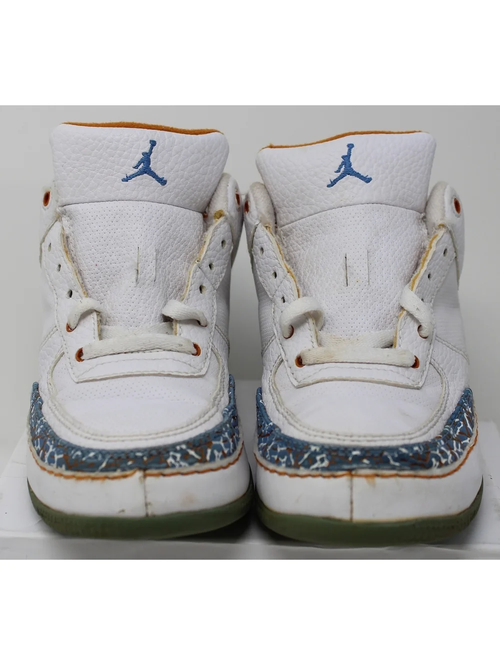 Nike Air Jordan Pre-School AJF 3 Shoes Size 13 C 323948-141 White Blue Orange
